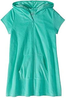 Wonder Nation Girls Hooded Zip Front Terry Swimsuit Cover Up