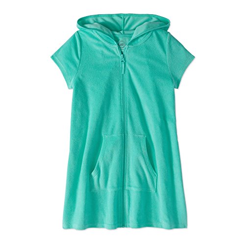 Wonder Nation Girls Hooded Zip Front Terry Swimsuit Cover Up