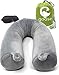 Goose Twist Memory Foam Travel Pillow - Roll Support for Neck, Chin, Lumbar and Leg - Adjustable, Bendable & Flexible Cylindrical Pillow for Airplane, Bus, Train or Home - Washable Soft Cover (Grey)