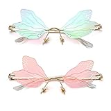 ❤️ MODEZUBEHÖR - Mode Die randlose Sonnenbrille eignet sich für hochwertige Accessoires und tägliche Kleidung. Es ist die perfekte Wahl zum Einkaufen, Reisen, Fotografieren, Feiern, Tanzen, Spazierengehen, Fahren, Angeln, Radfahren und so weiter. Ideal für Sommerveranstaltungen, Strandurlaub, Alltagskleidung, Retro-Kostüm, Musikfestivals, Hippie-Kostüm und andere Themenveranstaltungen.