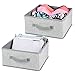 mDesign 2er-Set Aufbewahrungsbox aus Stoff – für Ordnung im Kleiderschrank – Stoffkiste für Kleidung, Decken, Accessoires und mehr – grau