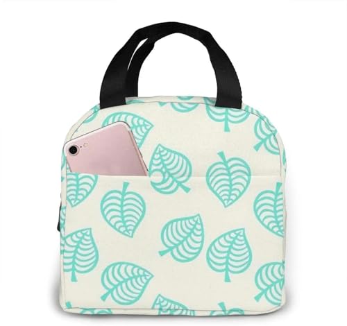 Animal Crossing Leaves Bolsa de Almuerzo refrigerada a Prueba de Fugas y Reutilizable - Lonchera Escolar compacta y Duradera para Mujeres, Hombres y niños