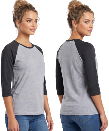 Image of ToBeInStyle Women's Classic Two Color Cotton Baseball T-Shirts