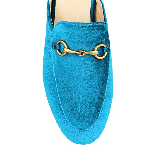 Image of Arqa Mules for Women Almond Toe Leather Flats Slip-on Comfort Backless Loafers Buckle Mule Shoes