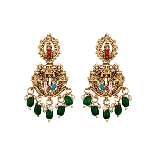Image of Shining Diva Fashion Stylish Fancy Pearl Choker Traditional Jewellery Set for Women | Temple Necklace Set | Festive Wedding Party Necklace | 22k Gold Plated | Just Like Original Gold Jewellery