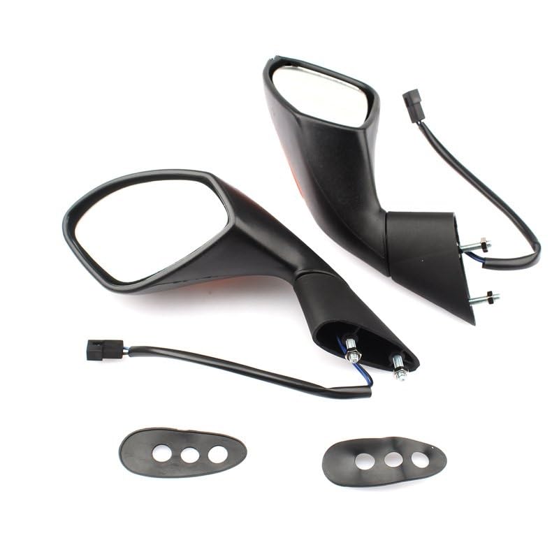 Rétroviseur Clignotant Pour Aprilia RSV4 (2009-2014) - Style Sportif Noir Alu - Lot De 2