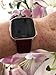 KADES Leather Band Replacement Strap for Fitbit Versa 2/Versa Lite/SE Smartwatch - Compatible With Women and Men (Wine Band+Rose Gold Buckle)