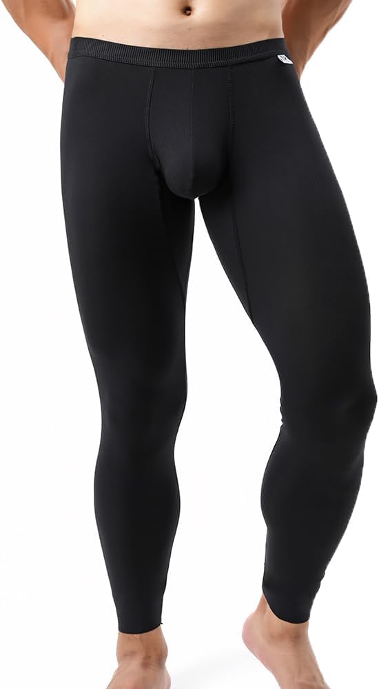 Men Ice Silk Thermal Bottoms Sports Elastic Breathable Underwear Leggings Pants Long Johns - Image 2