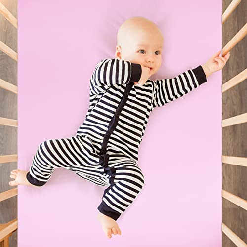 Yeeeasy Soft Satin Crib Sheet Protect Baby Hair 52’’X28’’X8’’ Fitted Crib Mattress Sheets For Girls, 2 Pack, Pink And Lavender Purple #TOP3