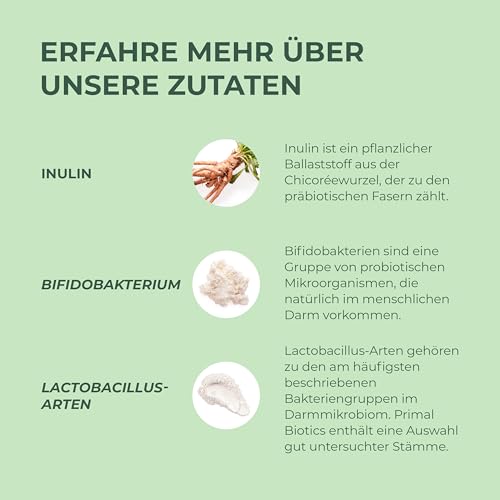 Primal Harvest ® Biotics - 2 Pack -60 Kapseln - 15 Bakterienstämme - 100 Mrd KBE + Inulin und Lebendkulturen - Laborgetestet - Magensaftresistente Kapseln
