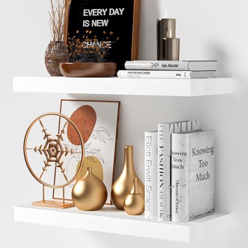 Marsmiles 24-Inch Ash Wood Floating Shelves
