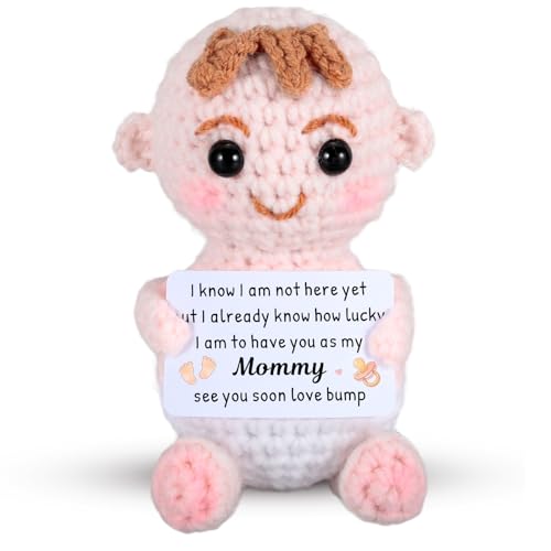 New Mom Gifts for Women First Mothers Day Mommy Gifts for New Mom Crochet Pregnancy Moms to Be Gift for Expecting Moms Women Wife Emotional Support Crochet Pregnancy Announcement from Baby Husband