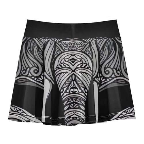 Joisal Elephant Mandala Kids Tennis Skirts Kid Teen Girls' Shorts Athletic Skorts School 4t2
