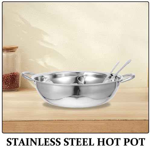 Casserole à fondue en acier inoxydable robuste avec compartiment double - 4