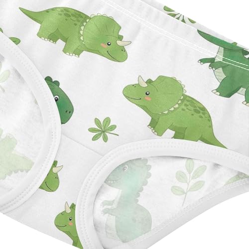 Bright Toddler Underwear Floral 2t Cotton Little Girl Panties Cartoon Dinosaurs Leaves White Briefs Underpants4
