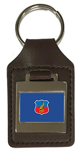 Porte-clés en cuir gravé Copiapo Chili - Accessoire de voyage personnalisé