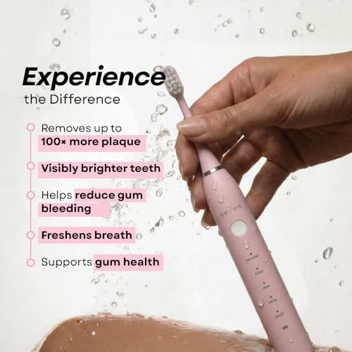Image of Seven Oral Care SuperBrush Pro Electric Toothbrush for Adults | Rechargeable Toothbrush with Advanced Cleaning Technology | Soft Bristles | Gentle on Gums | Ergonomic Lightweight Design | Daily Oral Care (Blush Pink)