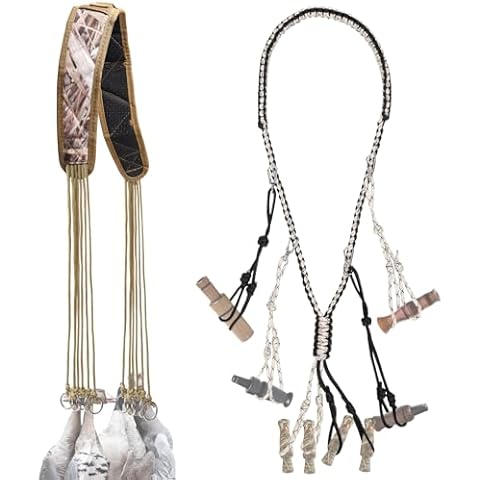 2 Pack Duck Hunting Accessories,Duck Strap Game Carrier 12 Drops Slip Knots,Duck Call Lanyard with 12 Adjustable Loops,Paracord Game Call Lanyard Extra Drops Goose Hanger for Outdoor Hunting Predator Cover
