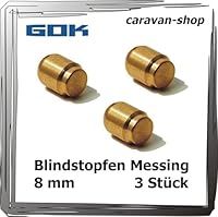 3 x Blindstopfen 8mm für Verschraubungen, Verteilerblock, Schnellschlussventil, Flüssiggas, Wohnwagen, Caravan, Propan