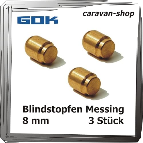 Lot de 3 bouchons d'obturation de 8 mm pour raccords, bloc de distribution, valve à fermeture rapide, gaz liquéfié, caravane, propane