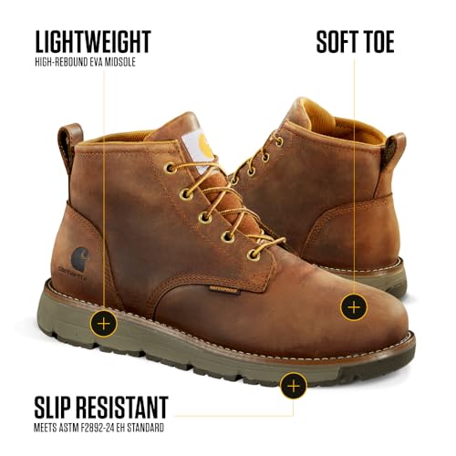 Image of Carhartt Men's Millbrook WP 5 inch Wedge Boot | Work Boots for Men, Slip & Electrical Hazard Resistant, Breathable Membrane, Lightweight EVA Midsole, 5 inch Shaft
