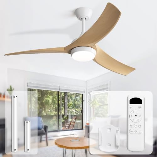 Image of Sofucor 52 Inch Modern Ceiling Fan with Light, 3 ABS Blades