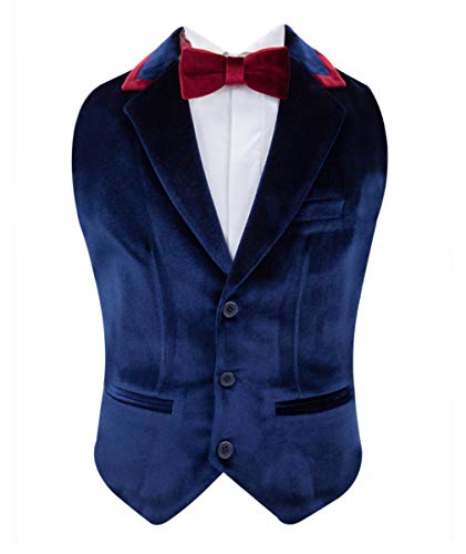SIRRI Boys Tailored Fit Formal Party Wedding Velvet Waistcoat