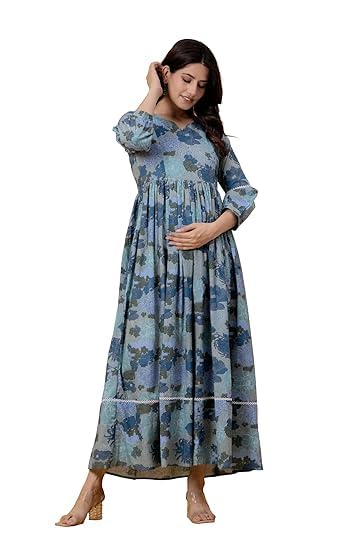 Women's Cotton Anarkali Maternity Feeding Kurti/Kurta with Zipper Comfortable-image-44