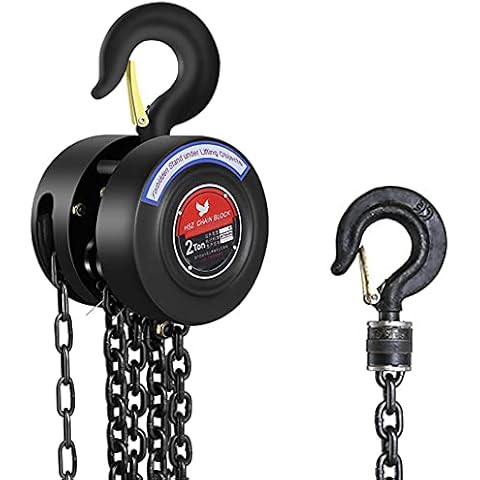 Manual Chain Hoist 1 Ton/2000 lbs Capacity with 2 Hooks Cover