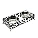 Saim Dog Bowls with Stand Stainless Steel Raised Food and Water Bowl for Small Pet Elevated Food and Water Feeder