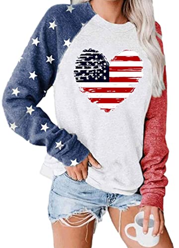USA 4th of July Outfits - Patriotic Red, White & Blue Shirts & Sweatshirts for Women