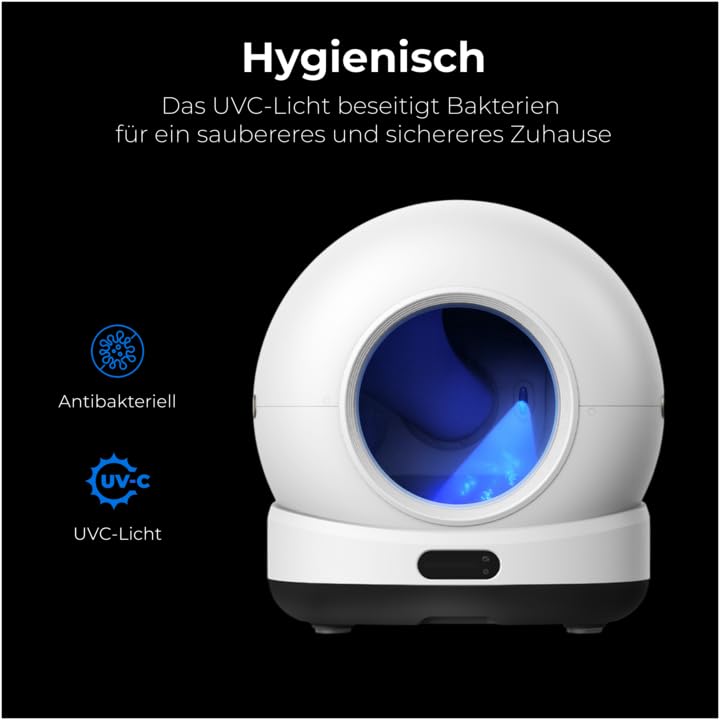 Zedar-K1200-Automatisches-Katzenklo--Selbstreinigende-Katzentoilette-mit-App--Inkl-Katzenklo-Matte-3-Rollen-Muellbeutel--82-L-XXL - sparfuchs24.io – Top Angebote, Tests & Preisvergleiche