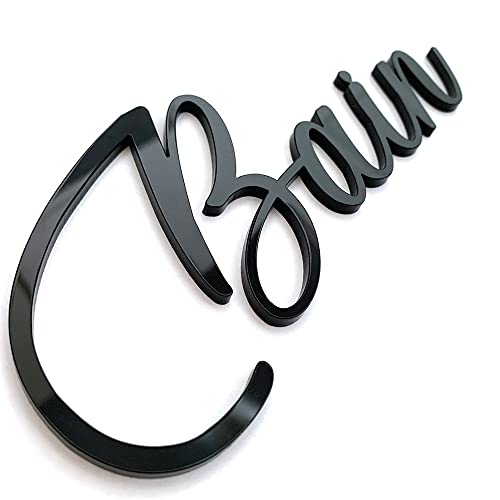 Plaque de Porte Maison - Toilettes, Salon, Chambre, Buanderie, Bain, Cuisine... Mot Décoratif Porte Autocollant 3D Plexi Noir Blanc Or Argent