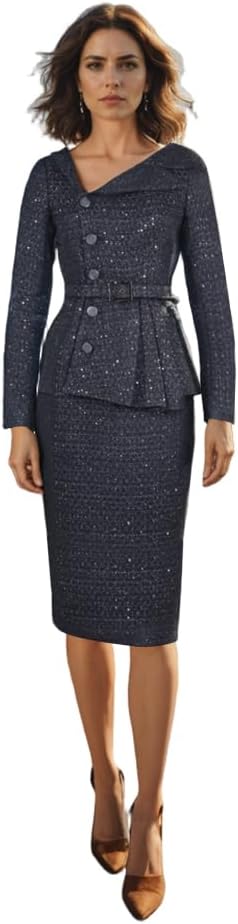 CHIC STAR Womens Sequined Tweed Blazer Dress - Image 5