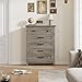 GarveeHome 5 Dresser for Bedroom, 41.3 in Tall Vertical Drawer Dresser with Large Storage, Freestanding Wooden Closet Chest for Bedroom, Living Room, Ash Grey
