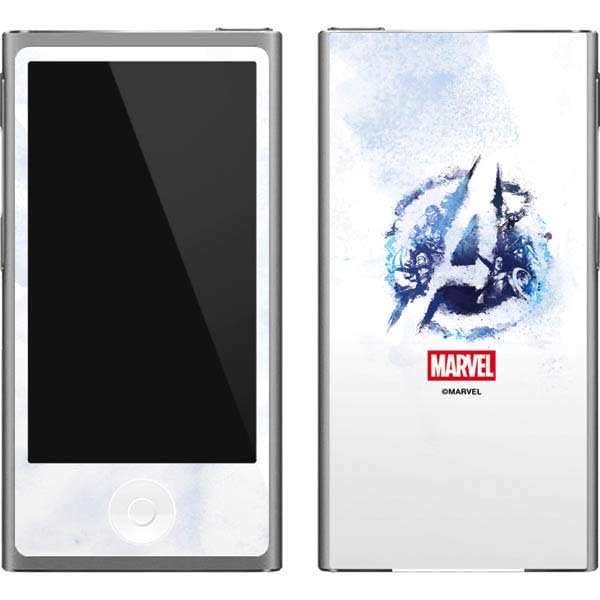 Skinit Decal MP3 Player Skin Compatible with iPod Nano (7th Gen&2012) - Officially Licensed Marvel Avengers Blue Logo Design