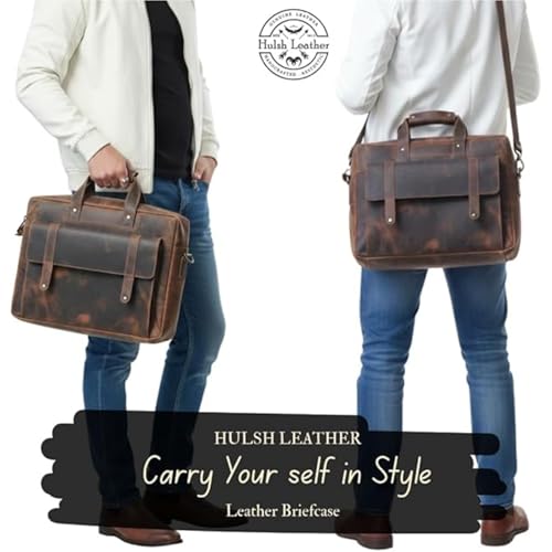 Image of Genuine Leather briefcases for men 17 inches computer bag for mens | Laptop bag, Work bag, Business and Office Bag