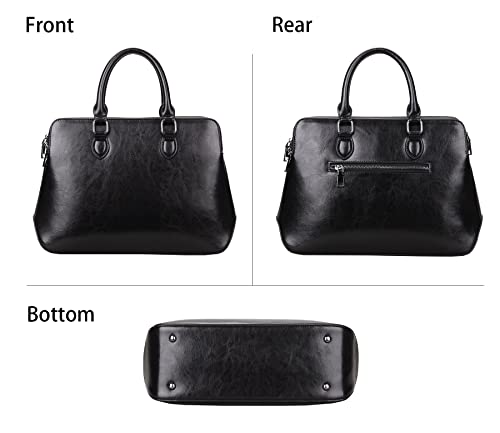 HESHE Genuine Leather Purses and Handbags for Women Tote Bags Shoulder Purses Crossbody Bag Top Handle Handbags4