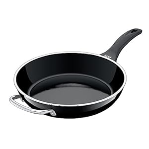 Silit Frying Pan Uncoated Ø 28cm Black Professional Made in Germany Pouring Rim Plastic Handle with Flame Protection Silargan® Functional Ceramic Suitable for Induction Hobs Dishwasher-Safe