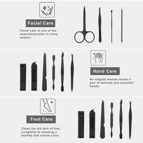 Nail Clippers Set, 10 PCS Professional Manicure Set and Pedicure Kit with Travel Case,Stocking Stuffers, Christmas Gift for Men and Women - Image 6