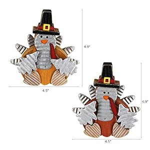 Zcaukya Wooden Indoor Standing Tabletop Turkey Decor for Home Office Bedroom Kitchen Thanksgiving Harvest Day Decorations, Set of 2 Zcaukya Wooden Indoor Standing Tabletop Turkey Decor for Home Office Bedroom Kitchen Thanksgiving Harvest Day Decorations Set of 2