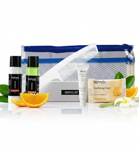 Hotel Toiletries 50 Sets| Hotel Guest House Toiletries Kit | Hospital Toiletry Kits | Marriage Guest Toiletry Kit | Zipper Pouch 9 X 4 | Pack Of 50