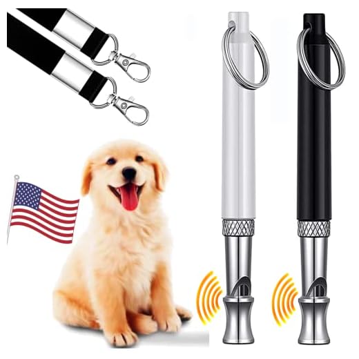 LEVNEX 2 Dog Whistles with Lanyards, Stainless Steel Ultrasonic Dog Whistles to Stop Barking, High Pitch Frequency Silent Whistle for Dog Training and to Recall Your Dog