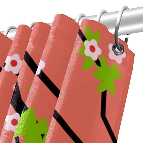 Rideau de Douche Fleurs de Prunier Imperméable pour Salle de Bain