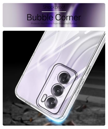 Image of WOW IMAGINE Crystal Clear Transparent Back Case Cover for Oppo Reno 12 Pro 5G | Full Device & Camera Protection Shockproof TPU Silicone Back Cover Case - Transparent