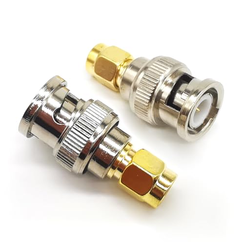 Adaptador SMA macho a BNC macho coaxial, 2 unidades miniatura 6