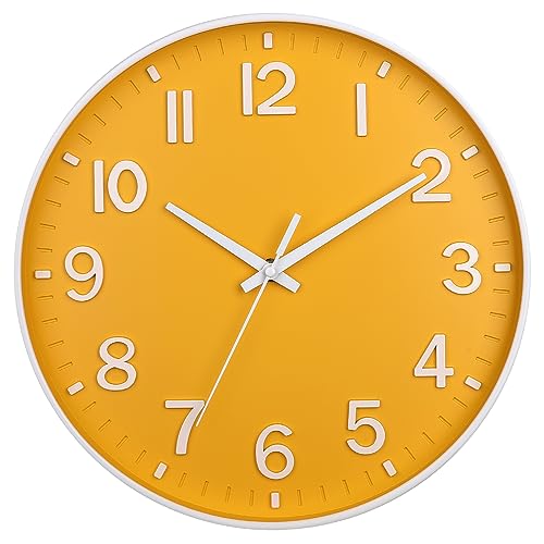 Best Adeco Yellow Iron Wall Clocks