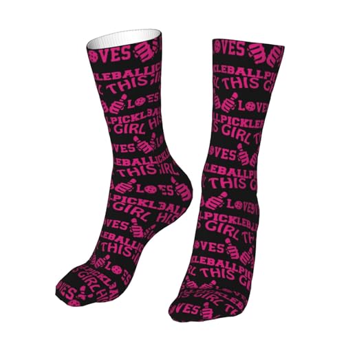 This Girl Loves Pickleball Running Socks Breathable Round Neck Socks Sports Socks4