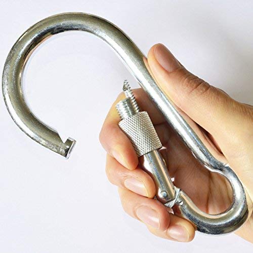 Moschettone grande a clip con chiusura a vite, 13 x 160 mm, carico di lavoro 600 kg, ultra resistente e adatto per attività sportive e lavori pesanti