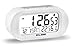Elbe RD-009-B Reloj despertador con termómetro, adecuado para viajar, display LCD 3,1'', función snooze, display iluminado, temperatura y humedad, color blanco